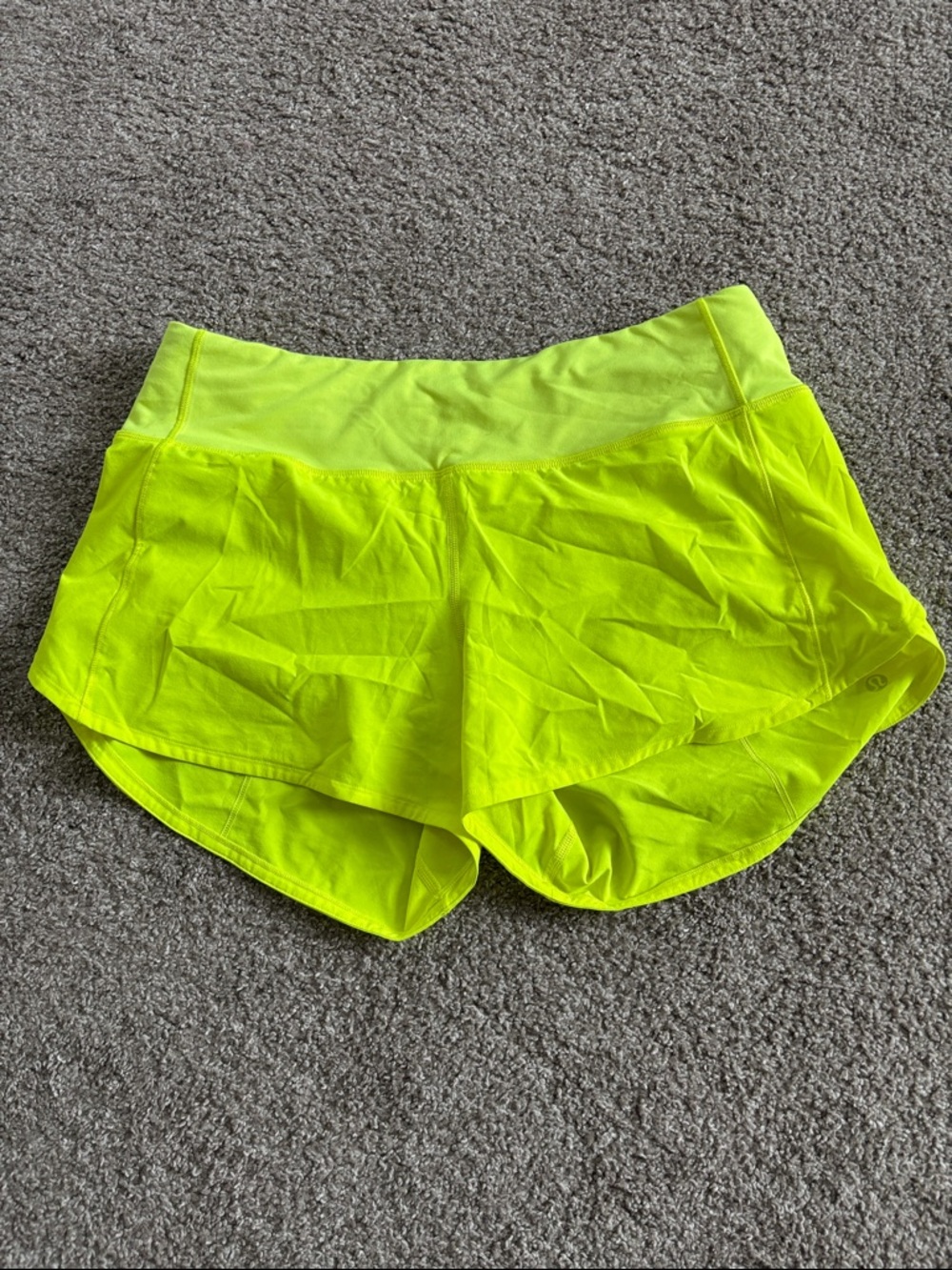 lululemon athletica Neon Lime Running Shorts